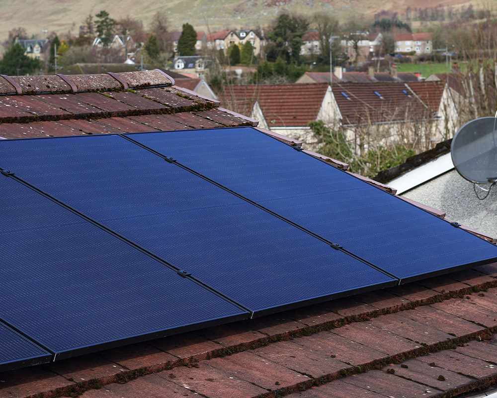 solar panels on a roof of a home