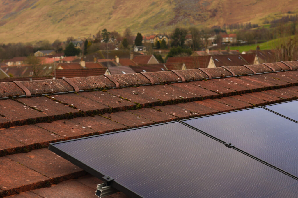 solar panels on a roof